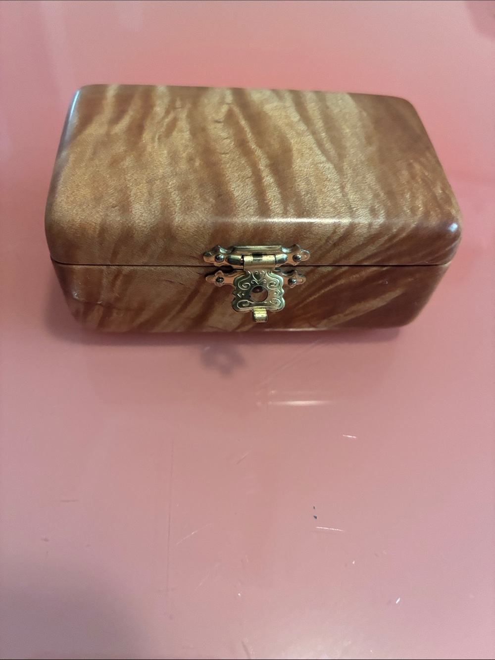 Real Curly Maple Wood Trinket Box